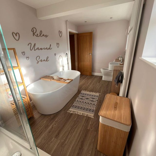 White and Brown Bathroom